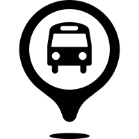 Logo of a bus in a location bubble